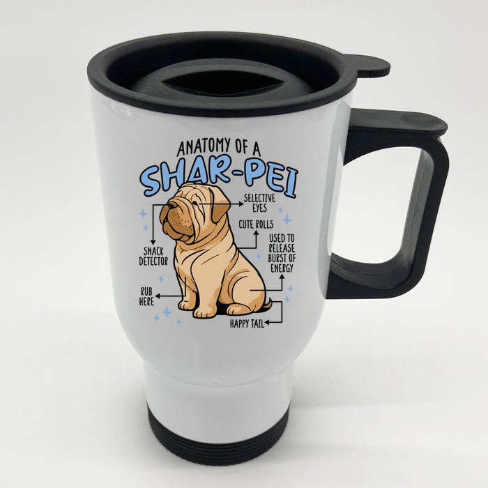 Anatomy Of A Sharpei Dog Front & Back Stainless Steel Travel Mug