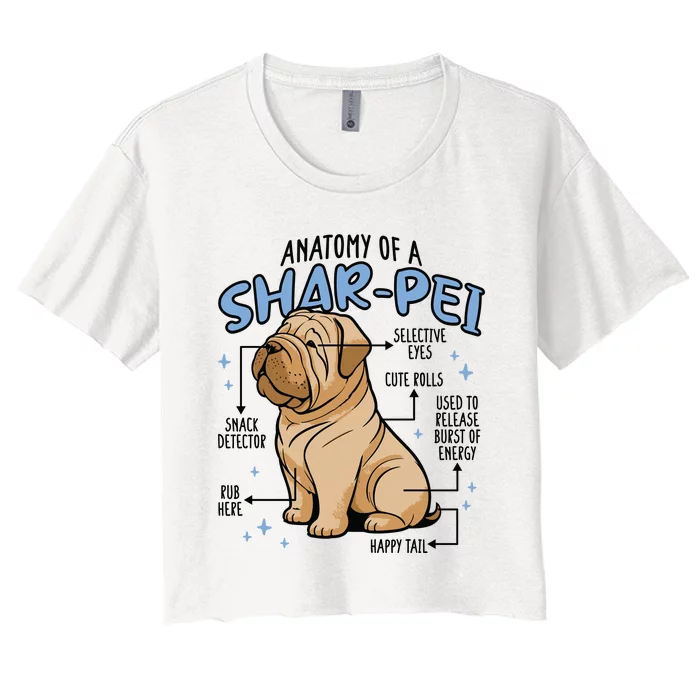 Anatomy Of A Sharpei Dog Women's Crop Top Tee