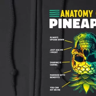 Anatomy Of A Pineapple Funny Upside Down Pineapple Swinger Full Zip Hoodie