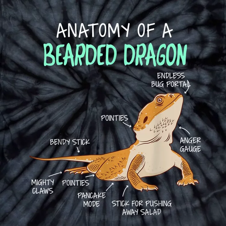 Anatomy Of A Bearded Dragon Bearded Dragon Lizard Pogona Reptile Tie-Dye T-Shirt