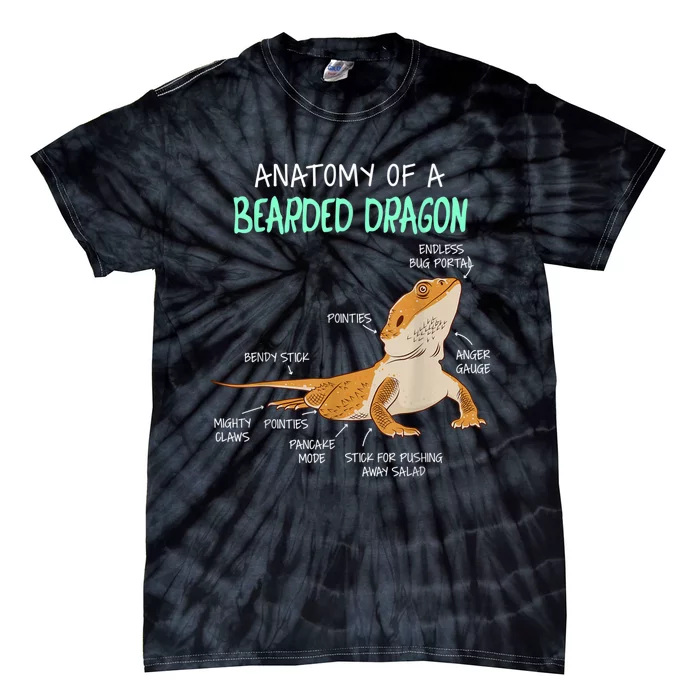 Anatomy Of A Bearded Dragon Bearded Dragon Lizard Pogona Reptile Tie-Dye T-Shirt