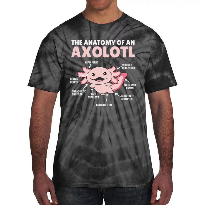 Anatomy Of an Axolotl Sweet Axolotl Explanation Tie-Dye T-Shirt