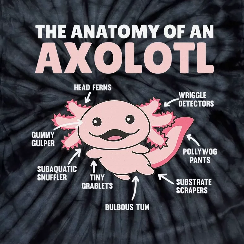 Anatomy Of an Axolotl Sweet Axolotl Explanation Tie-Dye T-Shirt