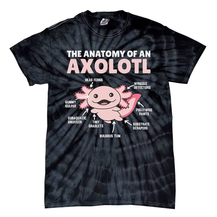 Anatomy Of an Axolotl Sweet Axolotl Explanation Tie-Dye T-Shirt