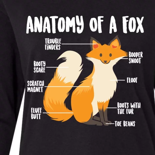 Anatomy Of A Fox Cute Sweet Carnivore Funny Animal Gift Womens Cotton Relaxed Long Sleeve T-Shirt