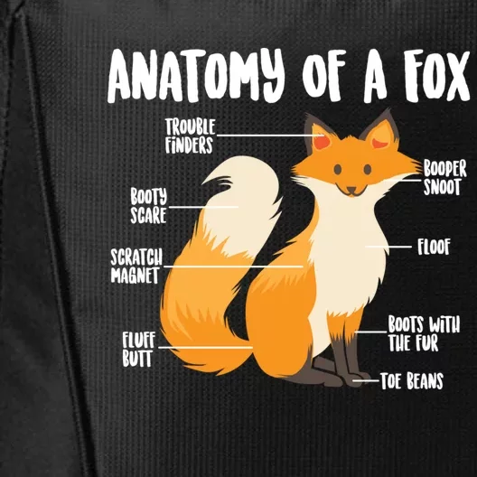 Anatomy Of A Fox Cute Sweet Carnivore Funny Animal Gift City Backpack