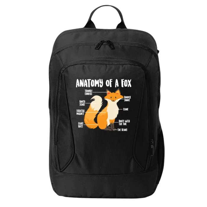 Anatomy Of A Fox Cute Sweet Carnivore Funny Animal Gift City Backpack