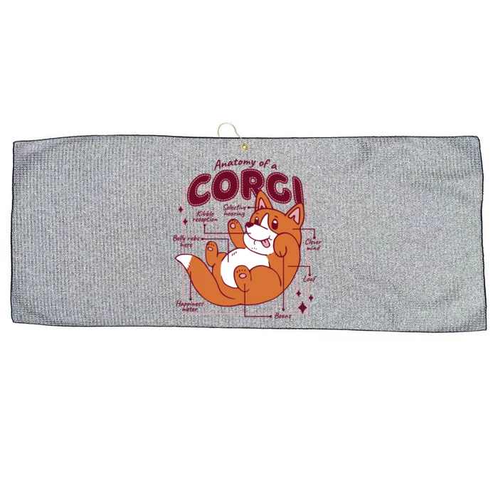 Anatomy Of A Corgi Dog Large Microfiber Waffle Golf Towel