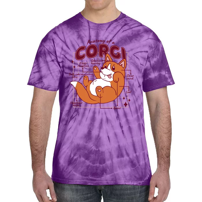 Anatomy Of A Corgi Dog Tie-Dye T-Shirt