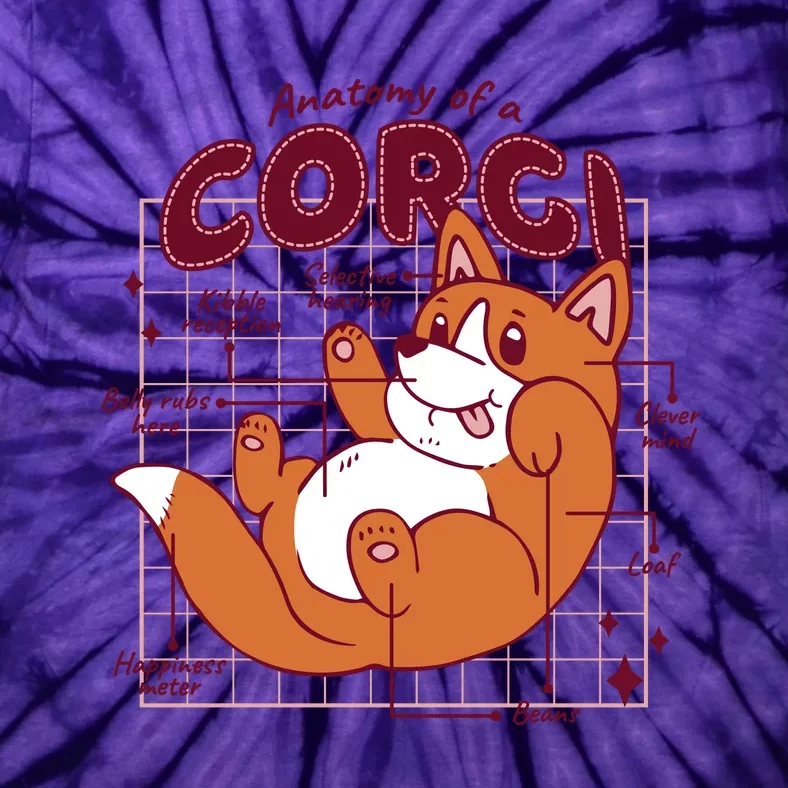 Anatomy Of A Corgi Dog Tie-Dye T-Shirt