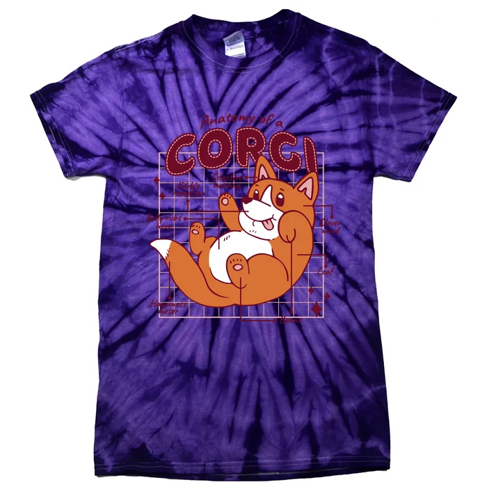 Anatomy Of A Corgi Dog Tie-Dye T-Shirt