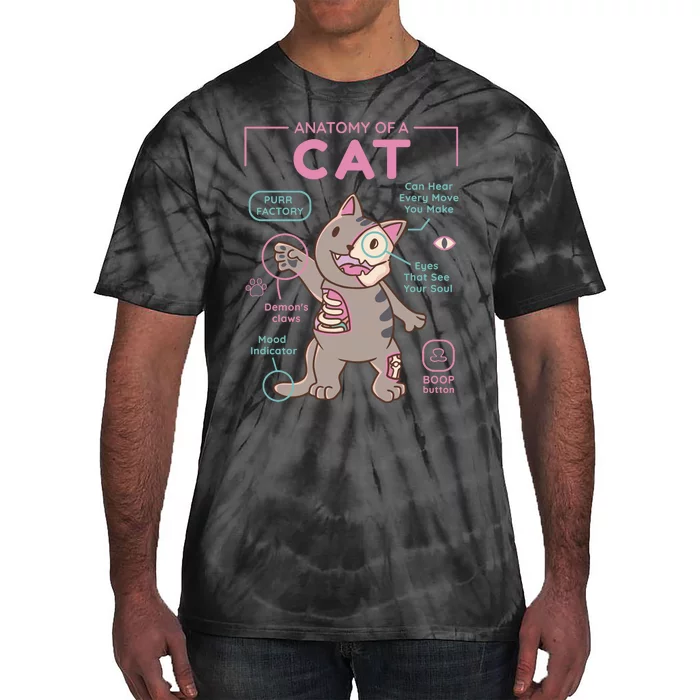 Anatomy Of A Cat Tie-Dye T-Shirt