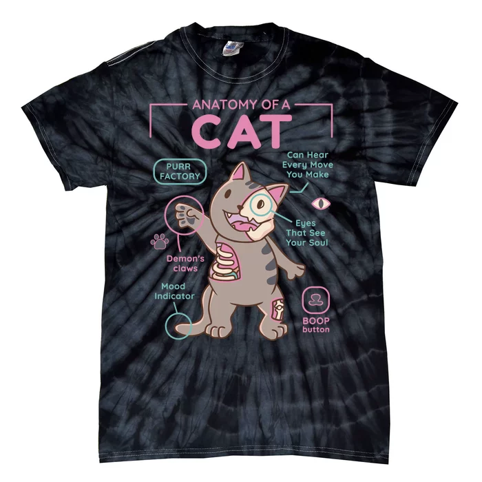 Anatomy Of A Cat Tie-Dye T-Shirt