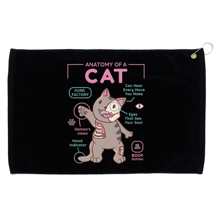 Anatomy Of A Cat Grommeted Golf Towel