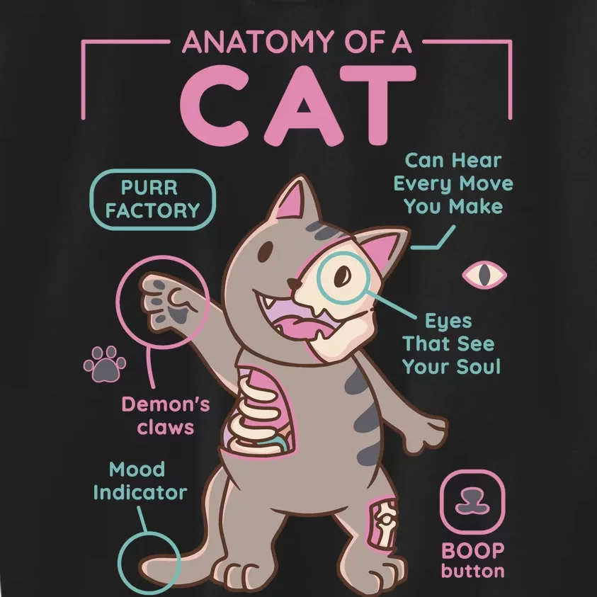 Anatomy Of A Cat Kids Sweatshirt