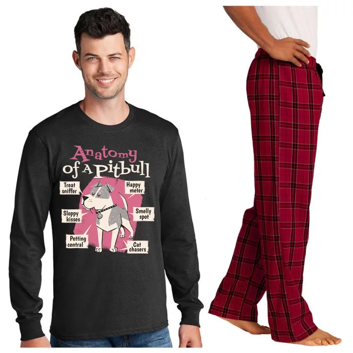 Anatomy Of A Pitbull Cute Gift Long Sleeve Pajama Set