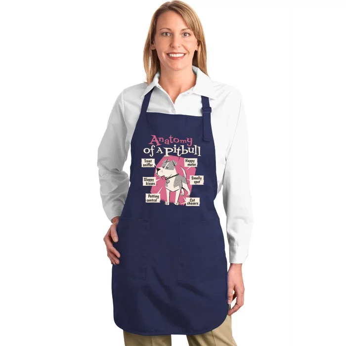 Anatomy Of A Pitbull Cute Gift Full-Length Apron With Pocket