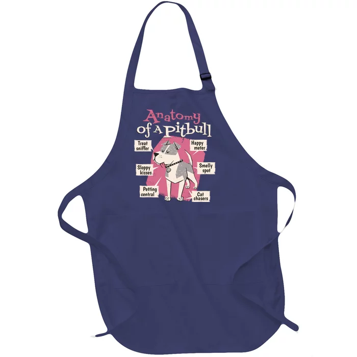 Anatomy Of A Pitbull Cute Gift Full-Length Apron With Pocket