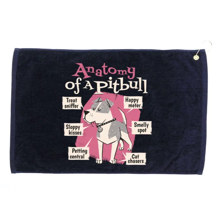 Anatomy Of A Pitbull Cute Gift Grommeted Golf Towel