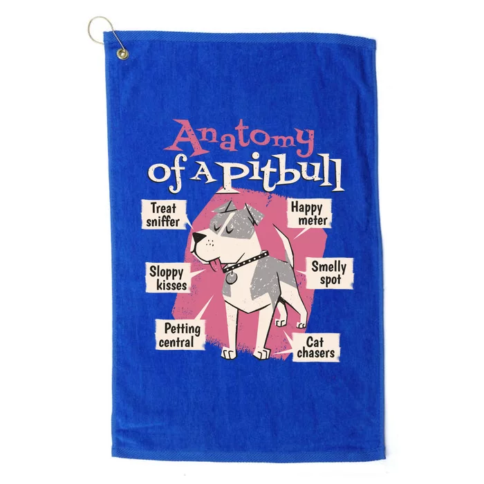 Anatomy Of A Pitbull Cute Gift Platinum Collection Golf Towel