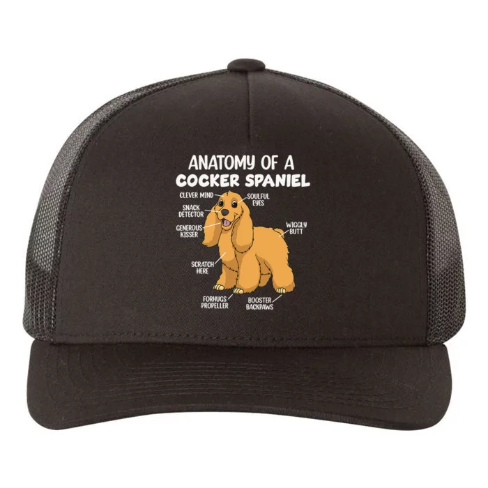 Anatomy Of A Cocker Spaniel funny pet lover Yupoong Adult 5-Panel Trucker Hat