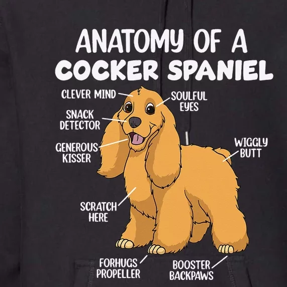 Anatomy Of A Cocker Spaniel funny pet lover Premium Hoodie