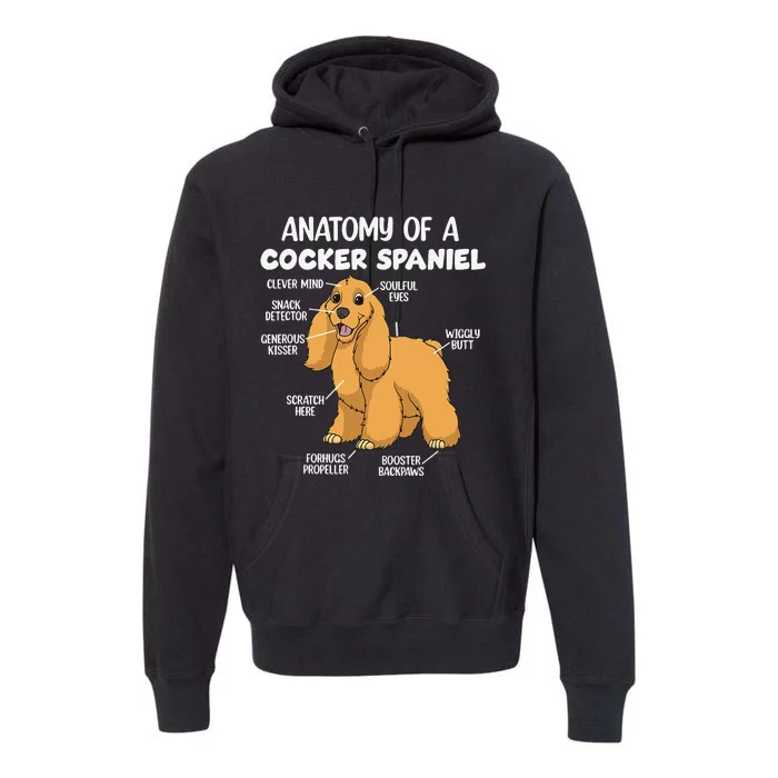 Anatomy Of A Cocker Spaniel funny pet lover Premium Hoodie