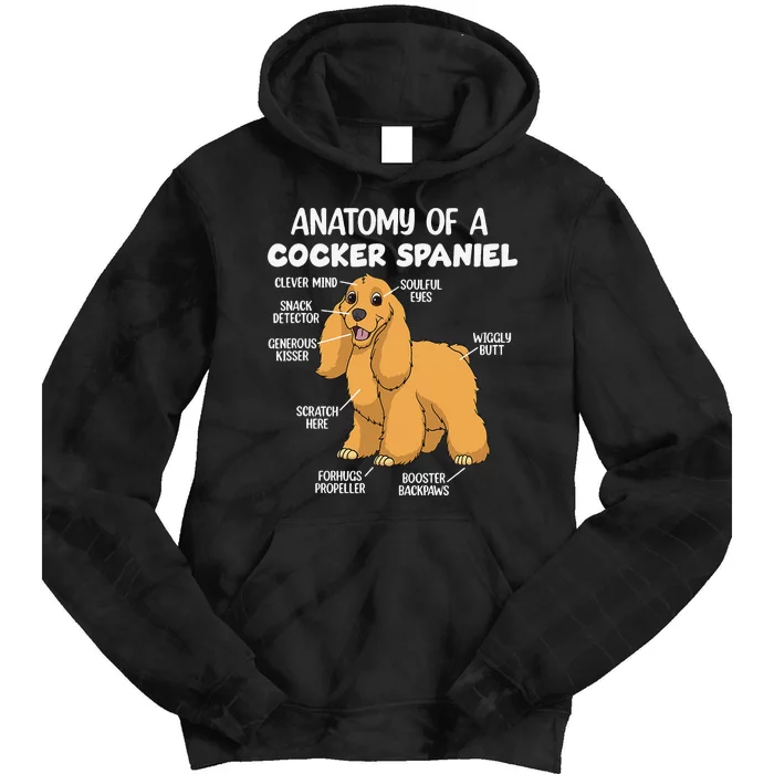 Anatomy Of A Cocker Spaniel funny pet lover Tie Dye Hoodie