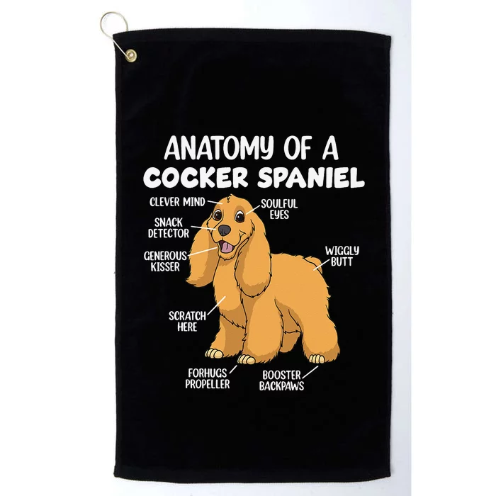 Anatomy Of A Cocker Spaniel funny pet lover Platinum Collection Golf Towel