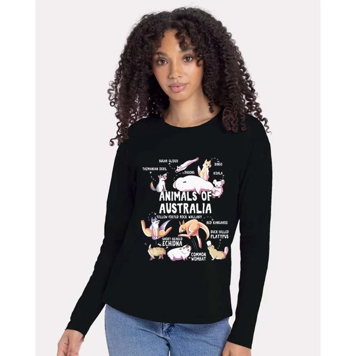 Animals Of Australia Australian Animal Educational Gift Cute Womens Cotton Relaxed Long Sleeve T-Shirt