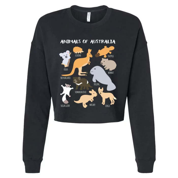 Animals Of Australia Australian Animal Educational Gift Cropped Pullover Crew