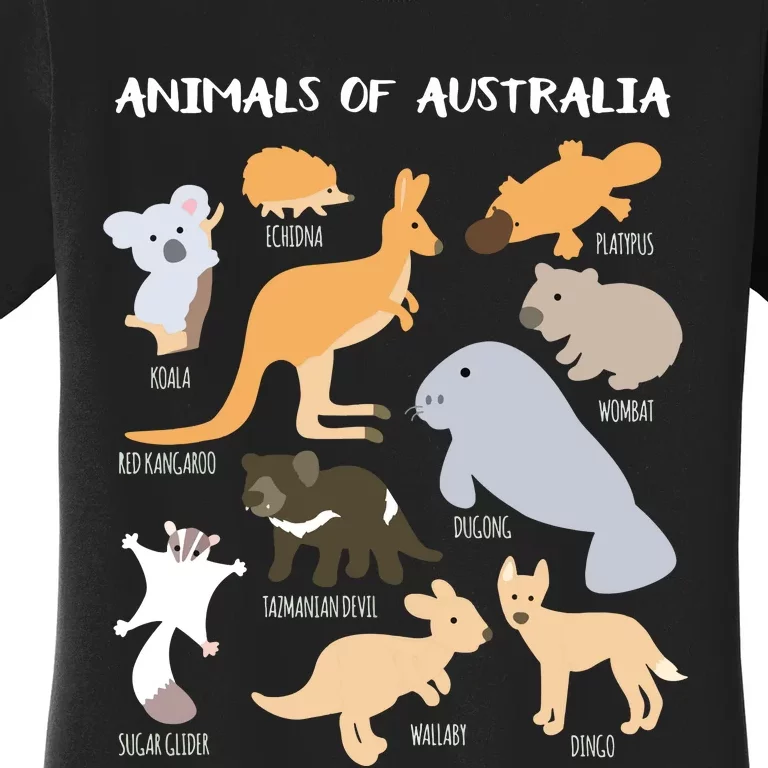 Animals Of Australia Australian Animal Educational Gift Women's T-Shirt