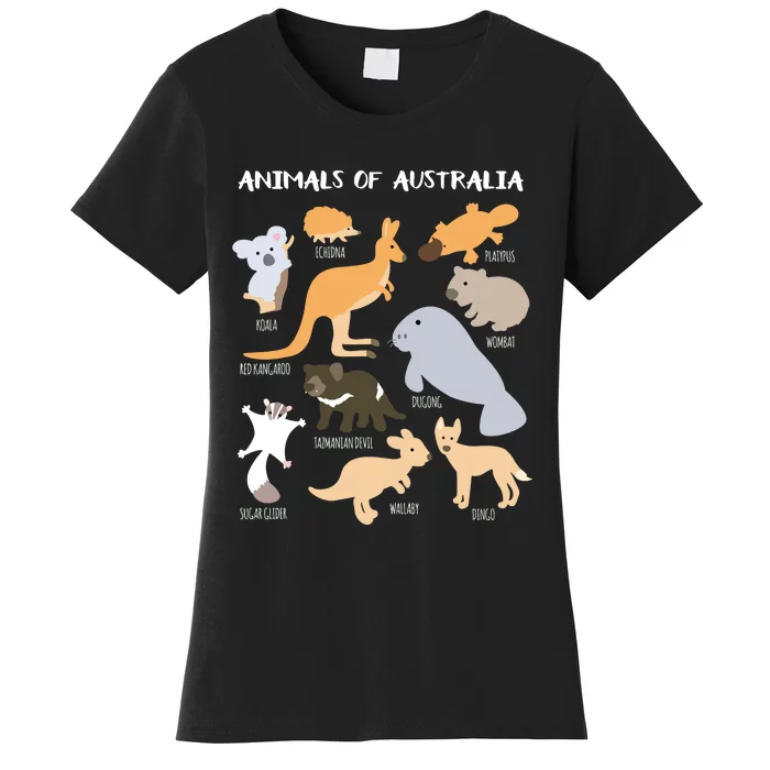 Animals Of Australia Australian Animal Educational Gift Women's T-Shirt