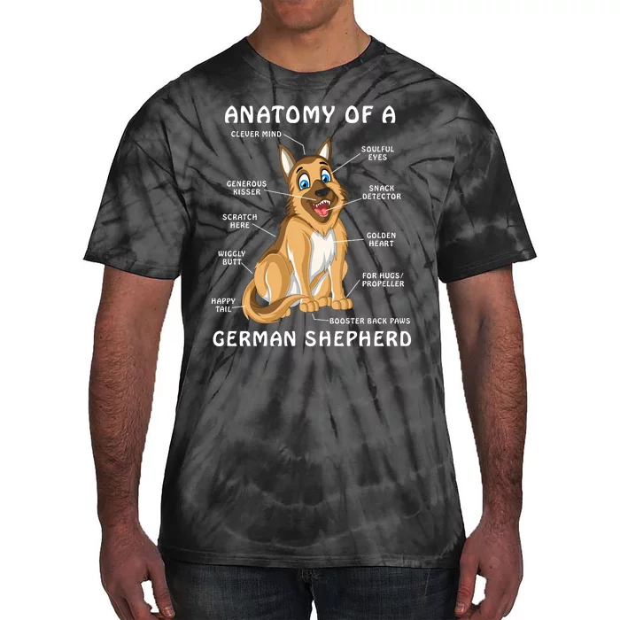 Anatomy Of A German Shepherd Tie-Dye T-Shirt