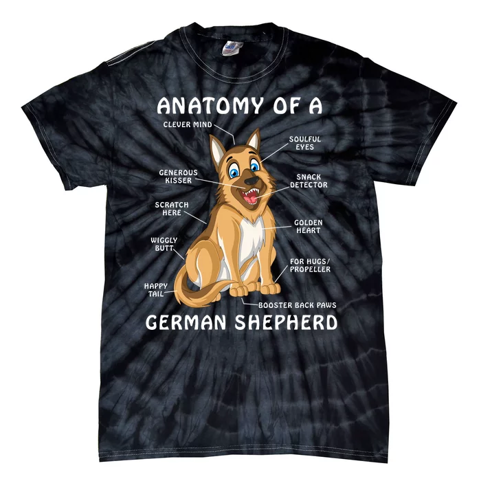 Anatomy Of A German Shepherd Tie-Dye T-Shirt