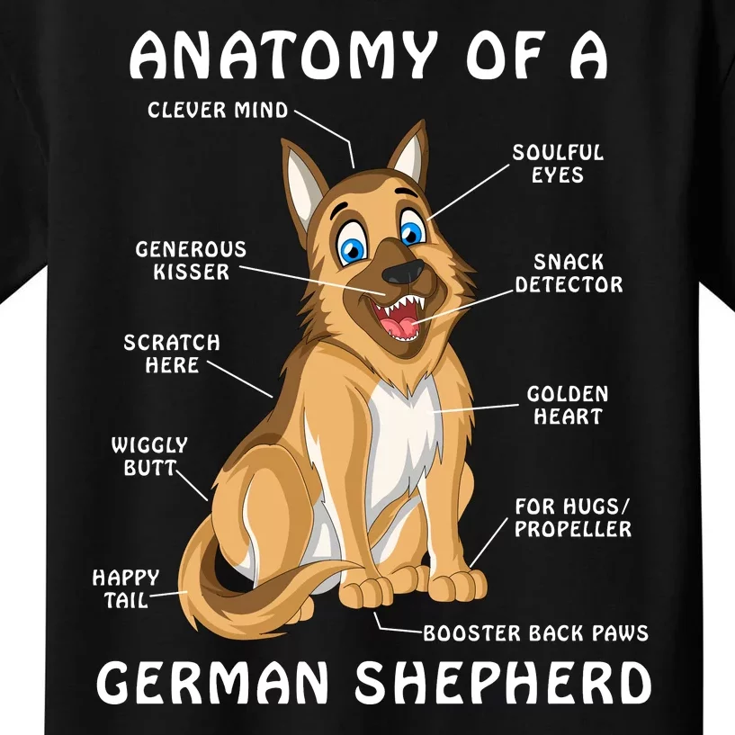 Anatomy Of A German Shepherd Kids T-Shirt