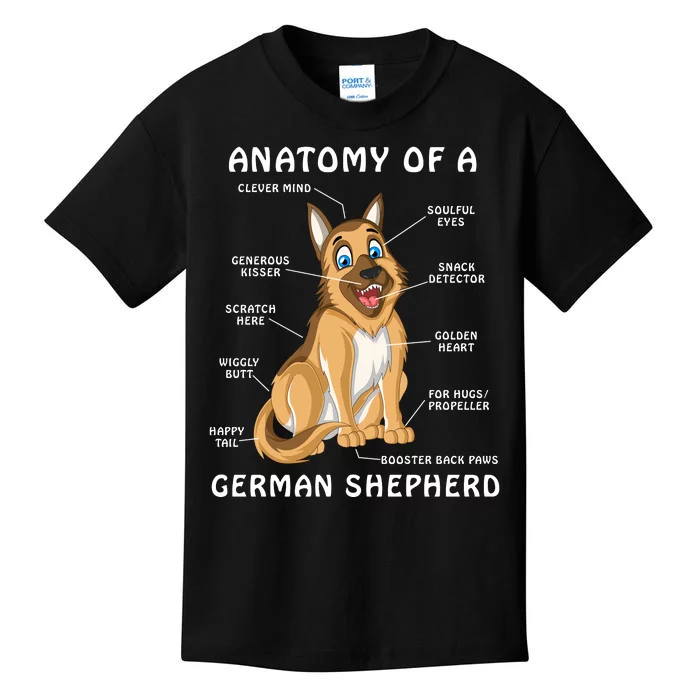 Anatomy Of A German Shepherd Kids T-Shirt