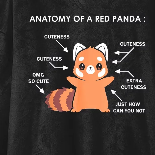 Anatomy Of A Red Panda Science Zoologist Red Panda Anatomy Gift Hooded Wearable Blanket