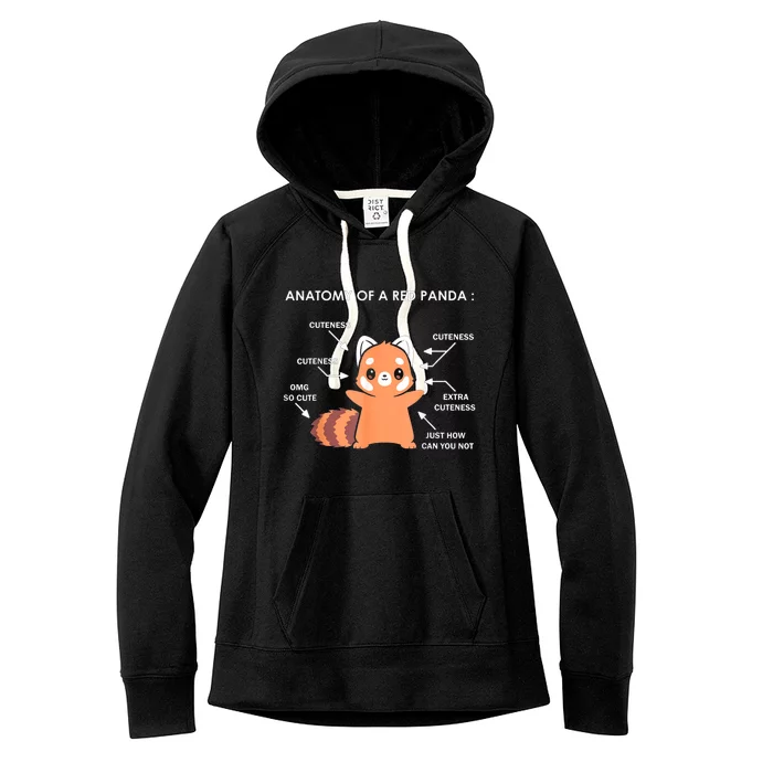 Anatomy Of A Red Panda Science Zoologist Red Panda Anatomy Gift Women's Fleece Hoodie