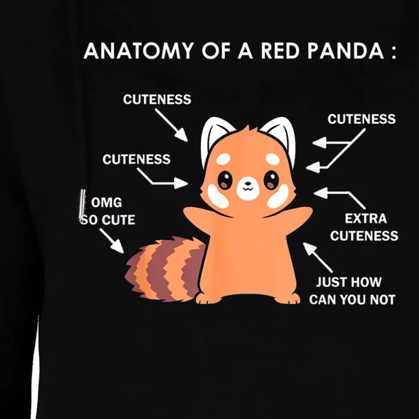 Anatomy Of A Red Panda Science Zoologist Red Panda Anatomy Gift Womens Funnel Neck Pullover Hood