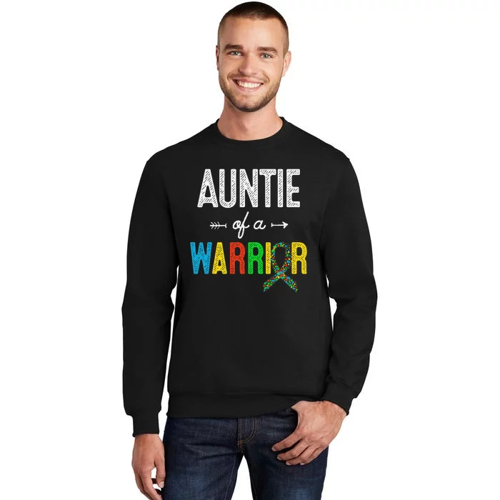 Auntie Of A Warrior Autism Awareness Support Sweatshirt