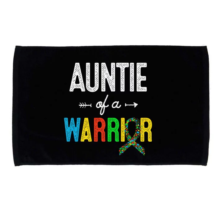 Auntie Of A Warrior Autism Awareness Support Microfiber Hand Towel