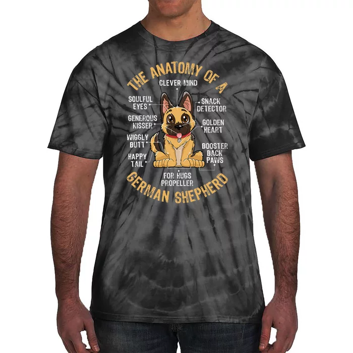 Anatomy of a German Shepherd Funny Dog Lover Gifts Tie-Dye T-Shirt