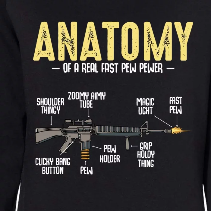 Anatomy Of A Real Fast Pew Pewer Rifle Longbarrelled Funny Gift Cute Gift Womens California Wash Sweatshirt