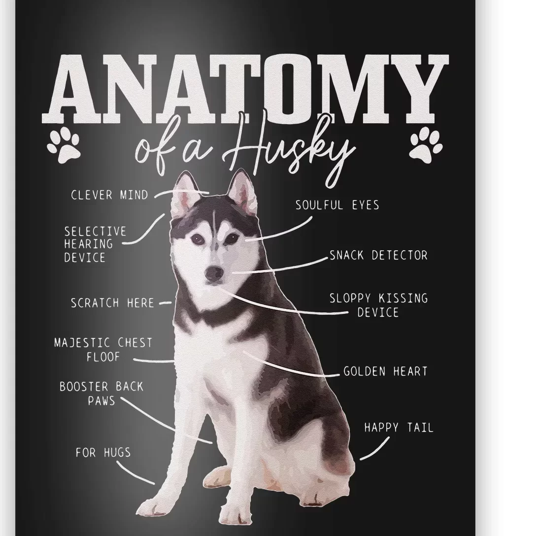 Anatomy Of A Siberian Husky Funny Cute Dog Husky Mom Dad Poster