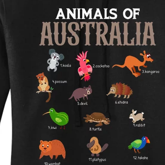 Animals Of Australia Australian Animal Educational Women's Pullover Hoodie