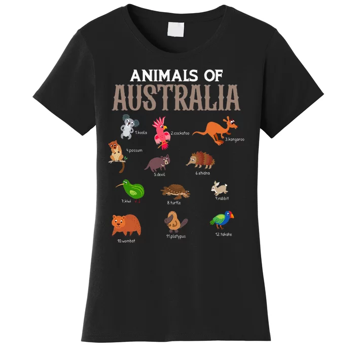 Animals Of Australia Australian Animal Educational Women's T-Shirt