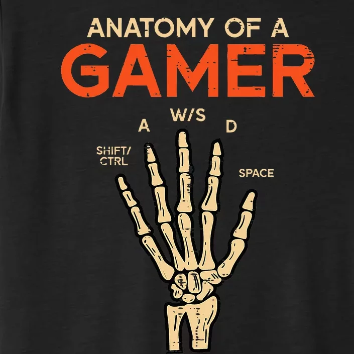 Anatomy Of A Gamer Skeleton Hand Funny ChromaSoft Performance T-Shirt