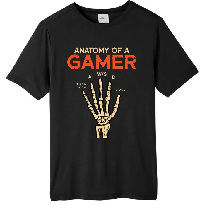 Anatomy Of A Gamer Skeleton Hand Funny ChromaSoft Performance T-Shirt