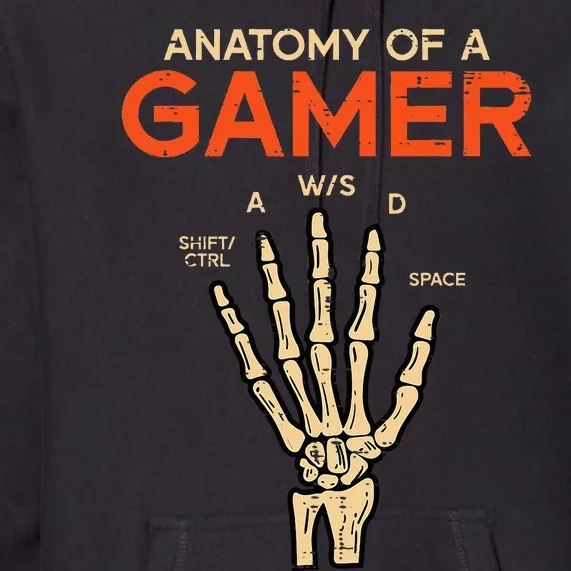 Anatomy Of A Gamer Skeleton Hand Funny Premium Hoodie